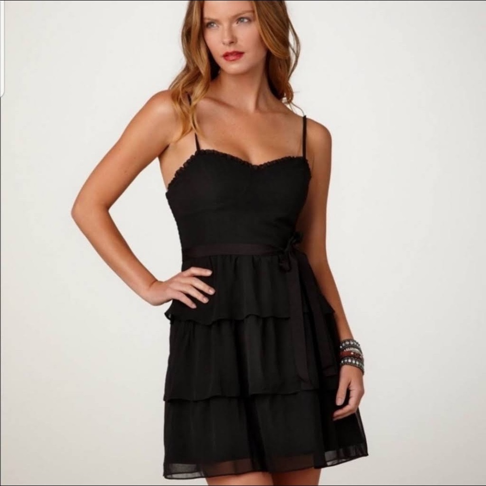 American Eagle Black ruffle dress